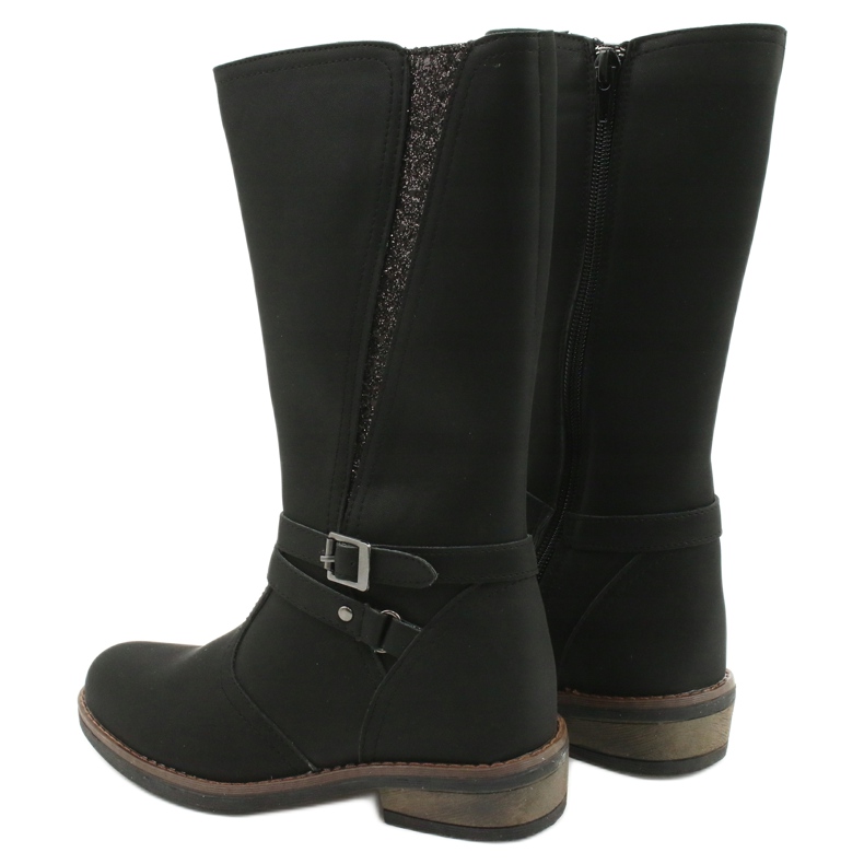 American Club Botas compridas com glitter black American GC24 / 20 preto 2