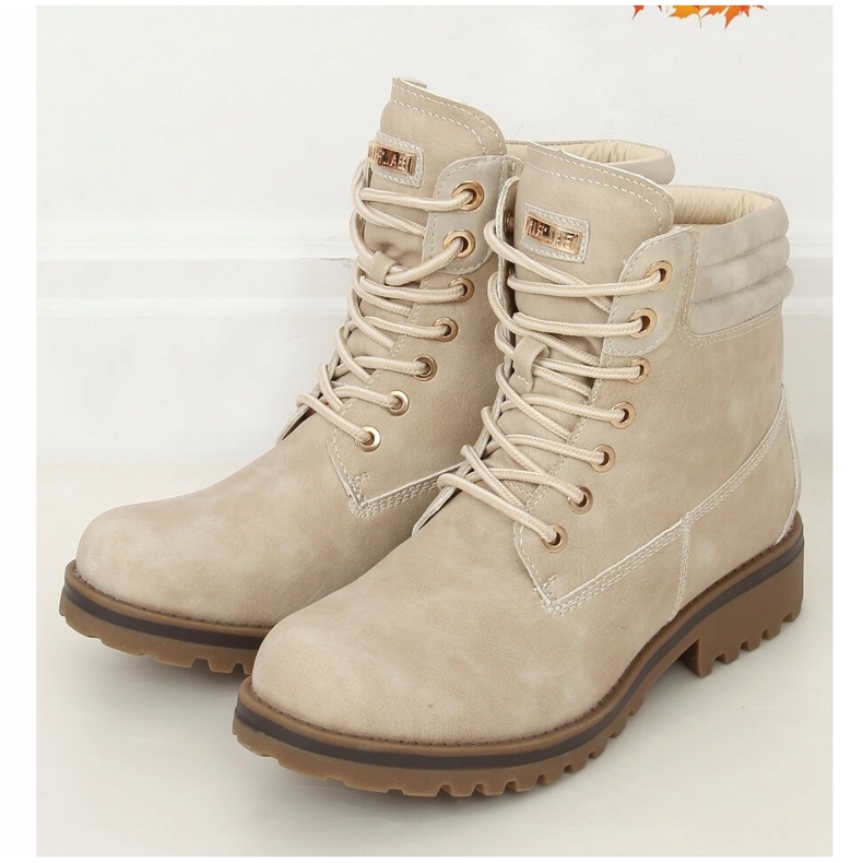 Botas femininas de madeira bege 312-PA Beige 1