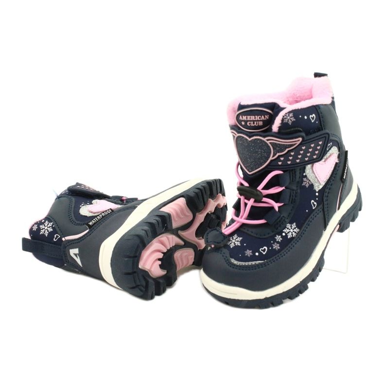 Botas softshell American Club com membrana marinho HL48 / 20 azul marinho rosa prata 3