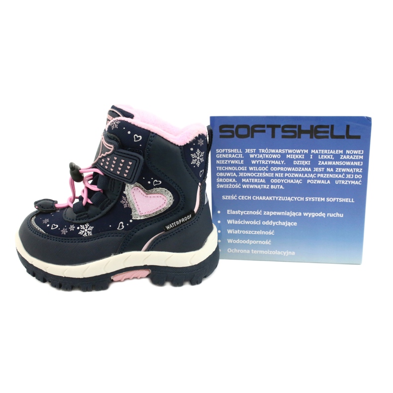 Botas softshell American Club com membrana marinho HL48 / 20 azul marinho rosa prata 5