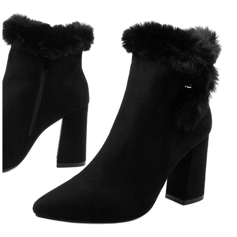 Botas pretas em poste com zíper Helike preto 1 Botas pretas em poste com zíper Helike preto 1