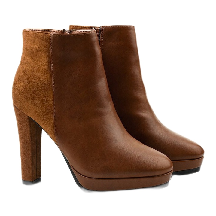 Botas de camelo no poste feitas de couro ecológico da Clantree marrom 2