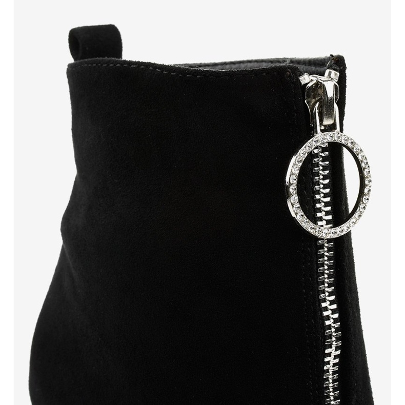 Botas pretas no poste feitas de Ginrolyss de camurça ecológica preto 2