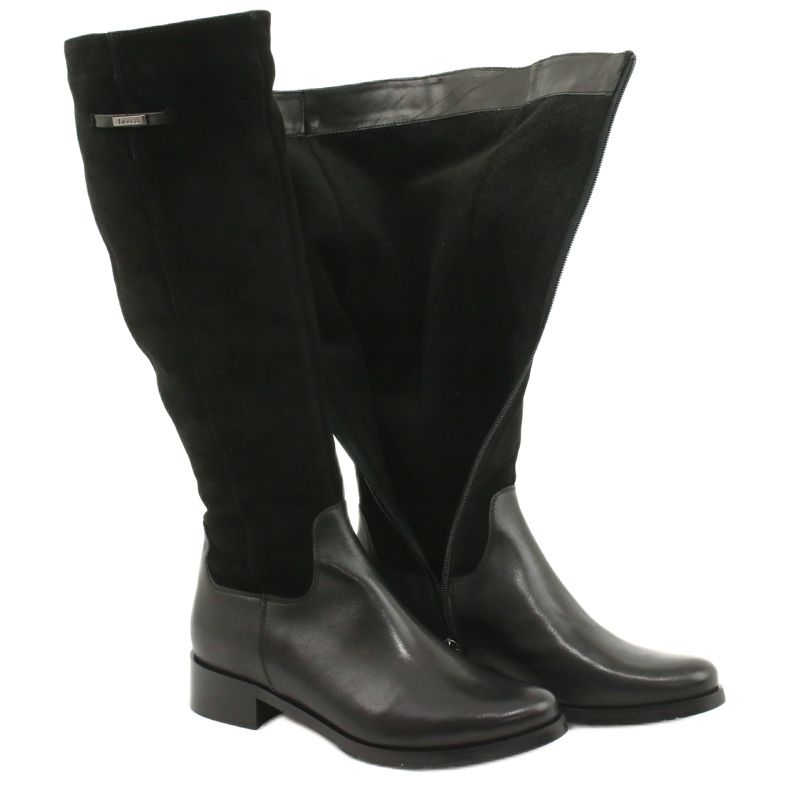 Arka Botas pretas de couro feminino 7217 preto 3