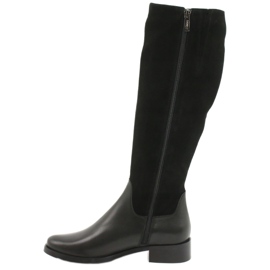 Arka Botas pretas de couro feminino 7217 preto 1