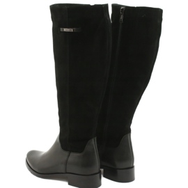 Arka Botas pretas de couro feminino 7217 preto 2