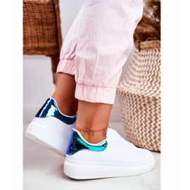 Calçados Esportivos Femininos Lu Boo Branco Metálico Matilda azul 1