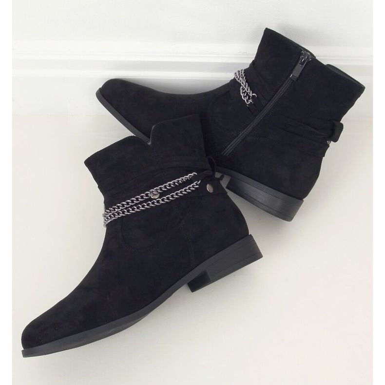Botas pretas femininas pretas 688-201 pretas preto 1