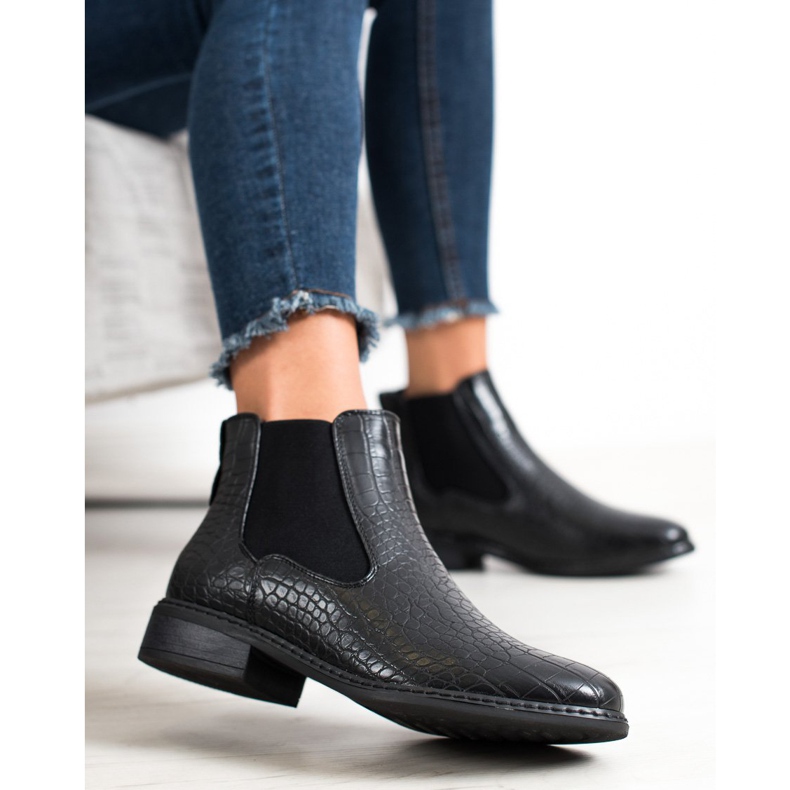Goodin Chelsea Boots com padrão preto 1