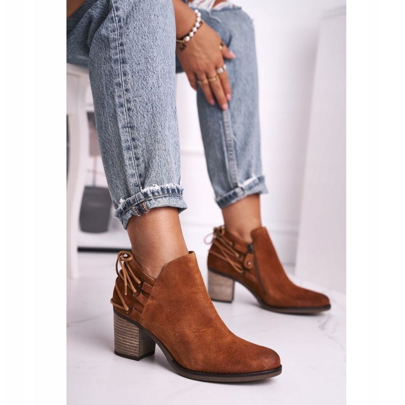 Botas femininas com salto Maciejka Spring Couro Vermelho 04812-29 castanho 1 Botas femininas com salto Maciejka Spring Couro Vermelho 04812-29 castanho 1