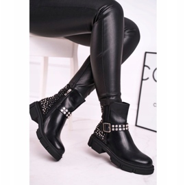 HAN Botas femininas com zircônia cúbica preta Giuliana preto 2