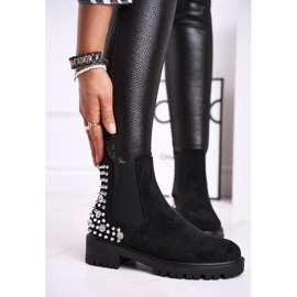 Ideal Botas femininas Jodhpur com jatos Black Lady In Black preto 2