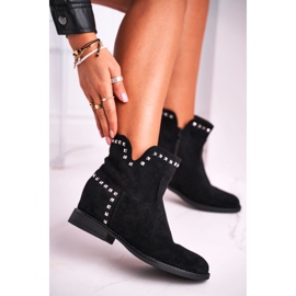 Marquiiz Botas femininas com salto plano preto outono vibrações 1