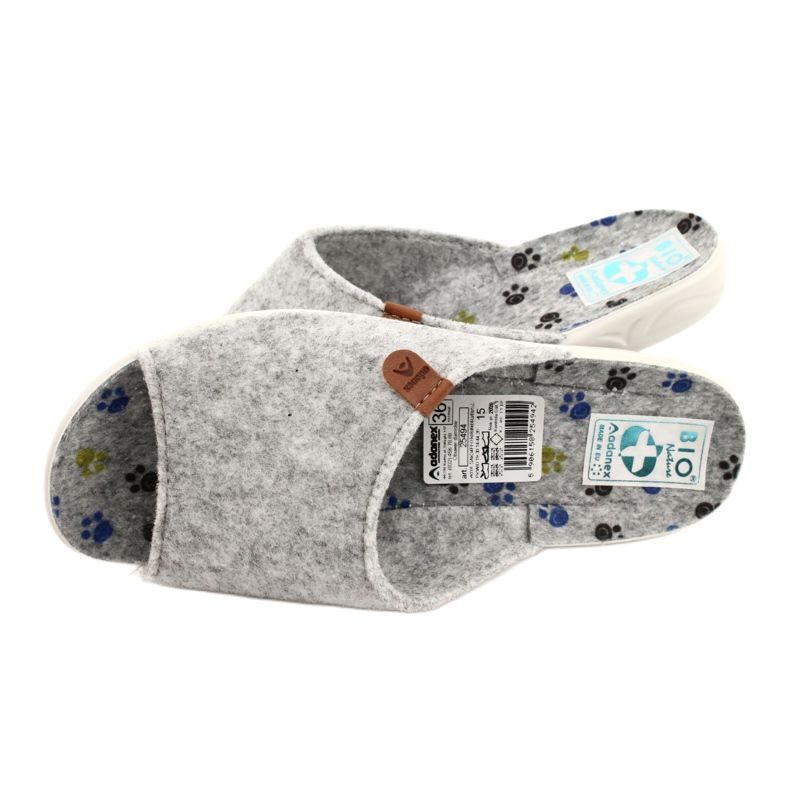 Chinelos de feltro Adanex 25494 cinza 4
