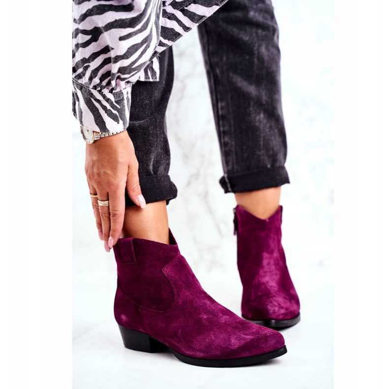Botas Maciejka Violet de Camurça Feminina 04289-05 roxo 2