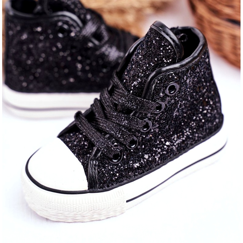 FRROCK Tênis infantil brilhante preto alto aliado 3