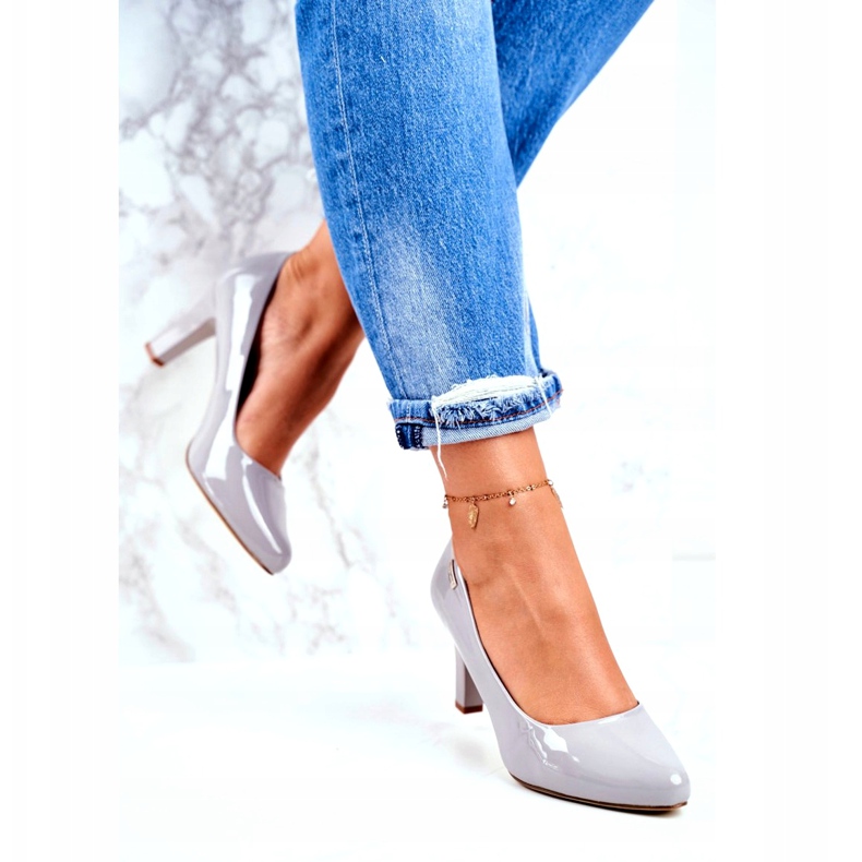 Sapatilhas femininas Sergio Leone Gray Lacquered Orsola cinza 3