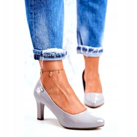 Sapatilhas femininas Sergio Leone Gray Lacquered Orsola cinza 4