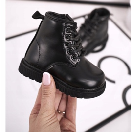 FRROCK Botas pretas Ammy pretas quentes para crianças preto 1