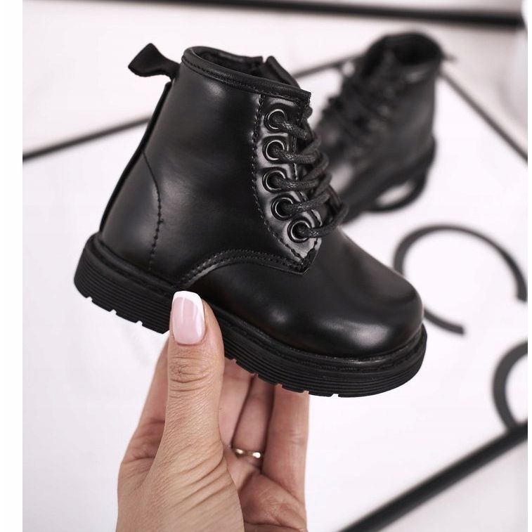 FRROCK Botas pretas Ammy pretas quentes para crianças preto 1