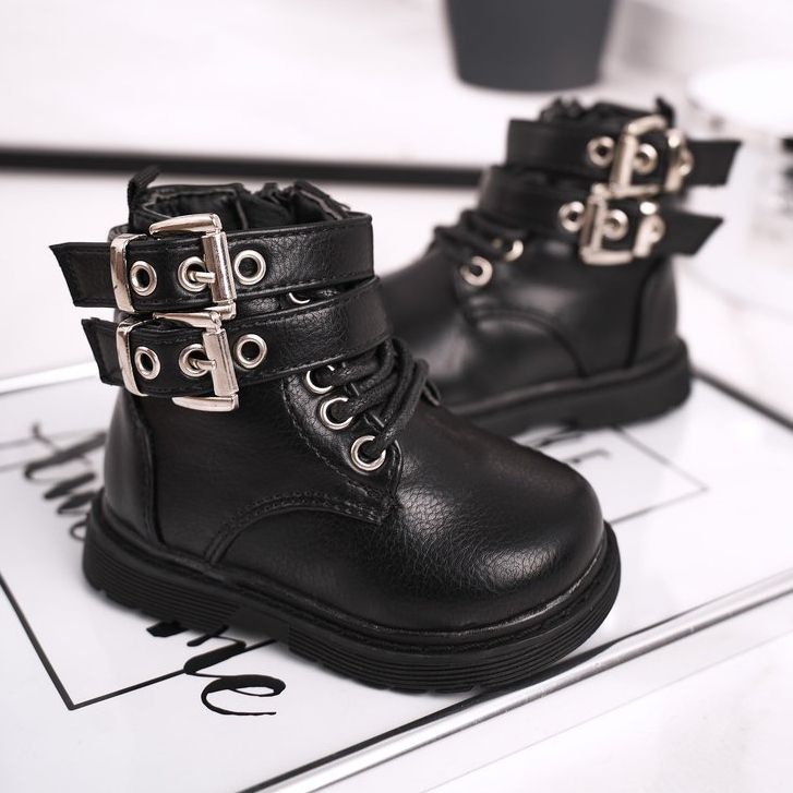 FRROCK Botas infantis aquecidas com pêlo preto Valentina 2