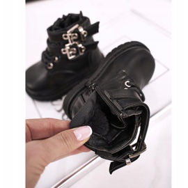 FRROCK Botas infantis aquecidas com pêlo preto Valentina 1