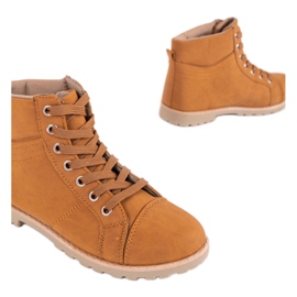 Botas com cordões de camelo BK-77 amarelo 1