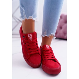 Tênis feminino Big Star Suede Vermelho EE274044 2