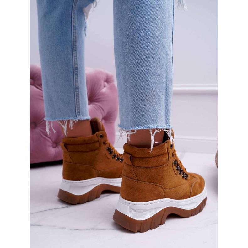 SEA Tênis de trekking feminino Trappers Camel Greem marrom 2