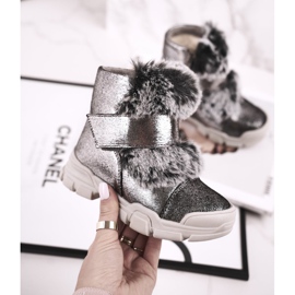 Apawwa Botas aquecidas para crianças com velcro pele cinza Husar 2