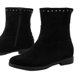 Botas pretas com uma cunha oculta e litas True-blue preto 1