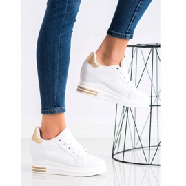 SHELOVET Calçados esportivos em cunha branco dourado 1