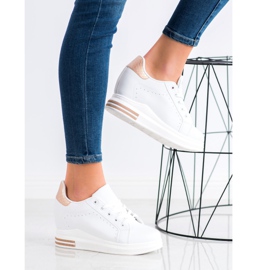 SHELOVET Calçados esportivos em cunha branco dourado 1