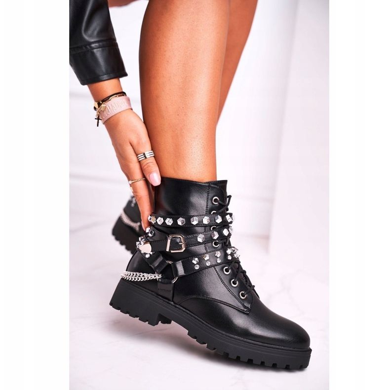 FB2 Botas femininas. Correntes de jatos quentes Black Desire preto 1