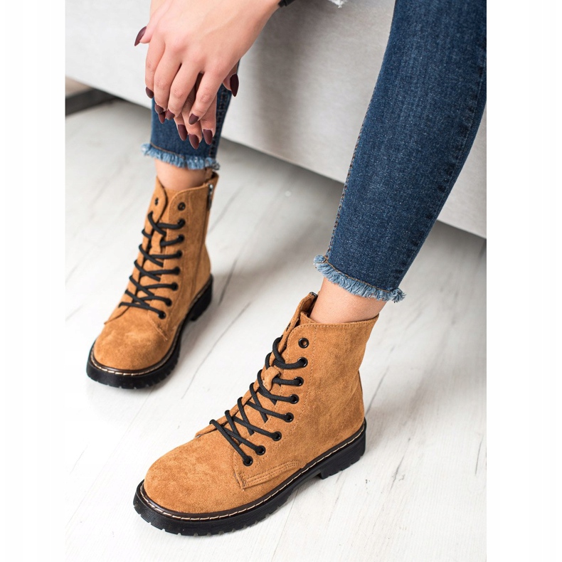 Small Swan Caçadores de camelo camurça marrom 1