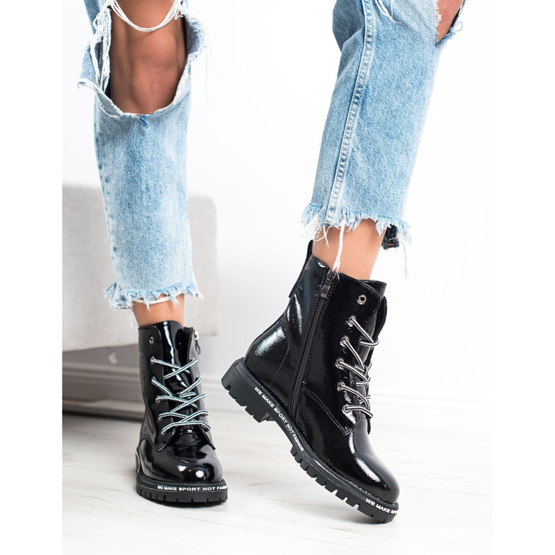 Goodin Trappers envernizados branco preto 1