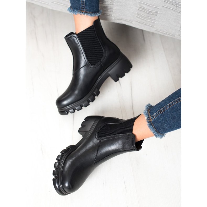 Goodin Chelsea Boots na plataforma preto 2