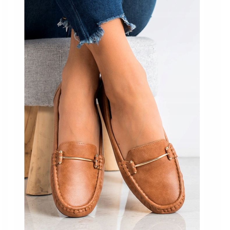Clowse Mocassins confortáveis ​​de camelo marrom 1