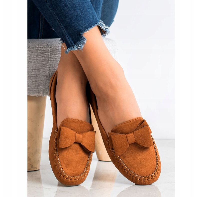 Fama Mocassins Com Arco marrom amarelo 2