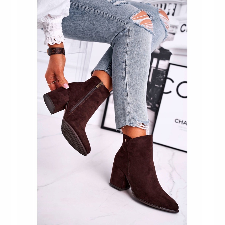 Vinceza Botas femininas quente camurça ecológica marrom tão bom 2