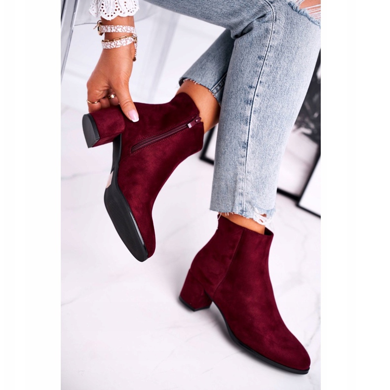 Botas femininas Sergio Leone Burgundy BT528 vermelho 2