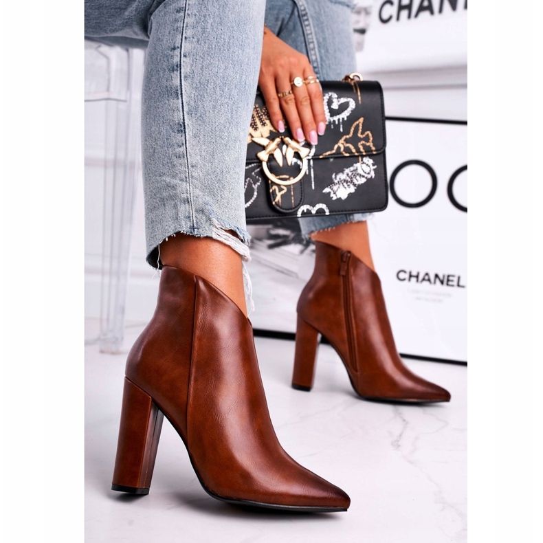 Marquiiz Botas femininas de salto alto Camel Rise Up castanho 1