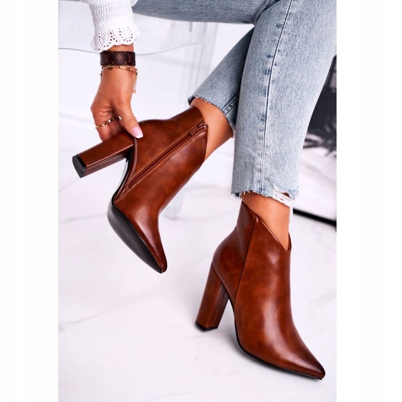 Marquiiz Botas femininas de salto alto Camel Rise Up castanho 2