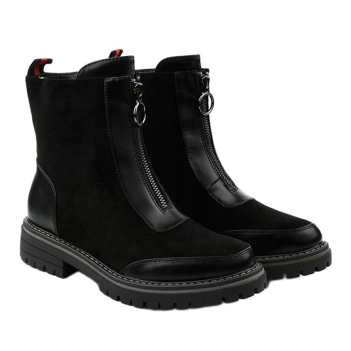 BM Botas pretas planas com isolamento Shadowgrain preto 2