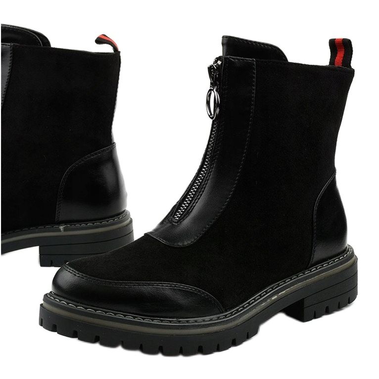 BM Botas pretas planas com isolamento Shadowgrain preto 1