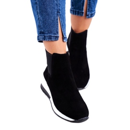 Vinceza Calçados esportivos femininos, tênis, couro preto 21-7781 branco 2