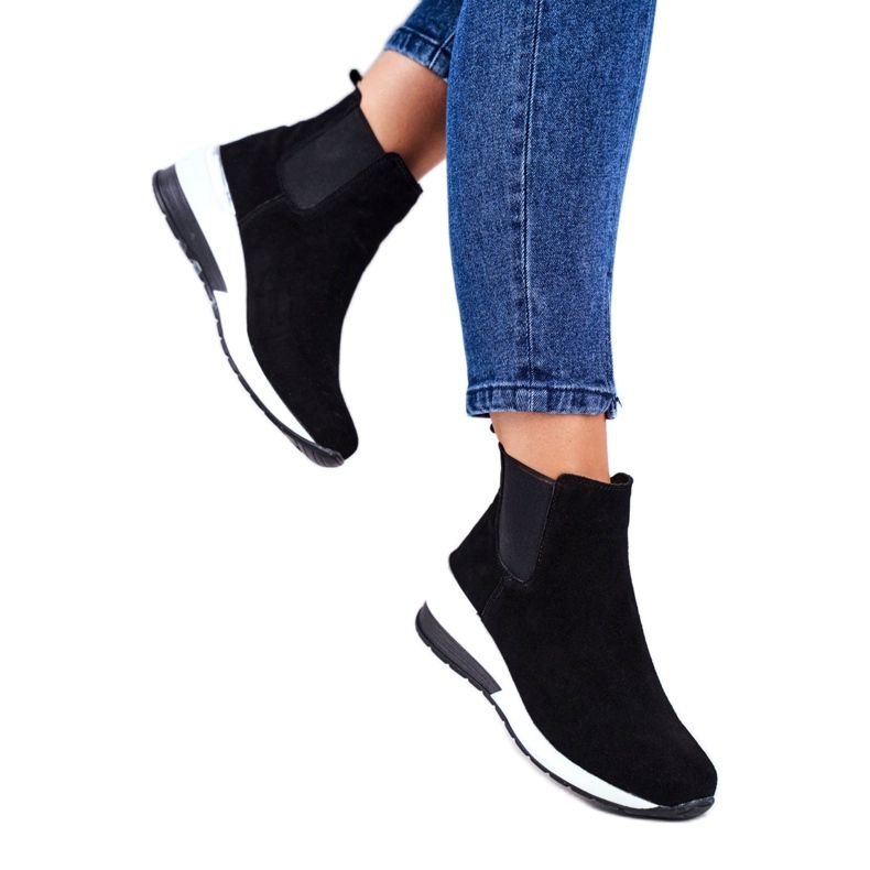 Vinceza Calçados esportivos femininos, tênis, couro preto 21-7781 branco 3