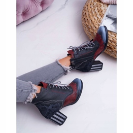 Botas femininas de couro maciejka pretas 03190 preto multicolorido 4