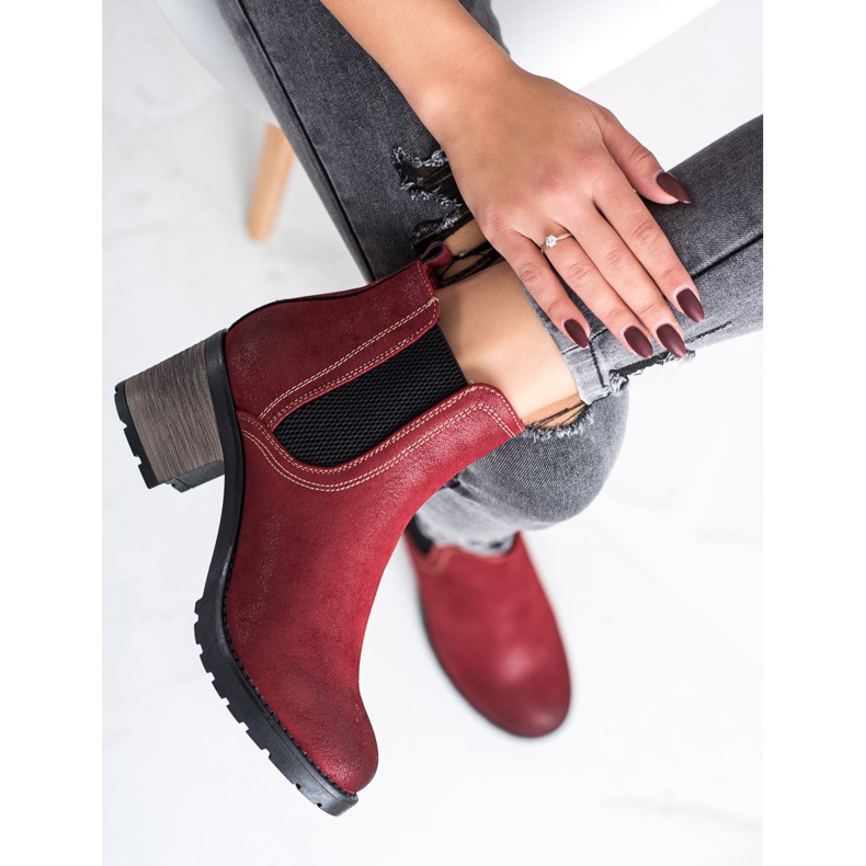 SHELOVET Botas estilosas com glitter vermelho 1