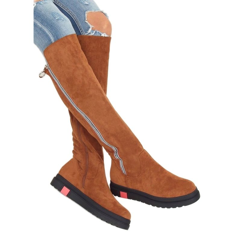 Botas de camelo rasas NS136P Camel marrom 1